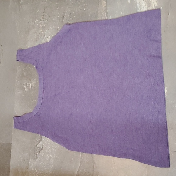 Eileen Fisher 100% merino wool Sleeveless Top. Heathered purple, pink touch. M. - Picture 2 of 11